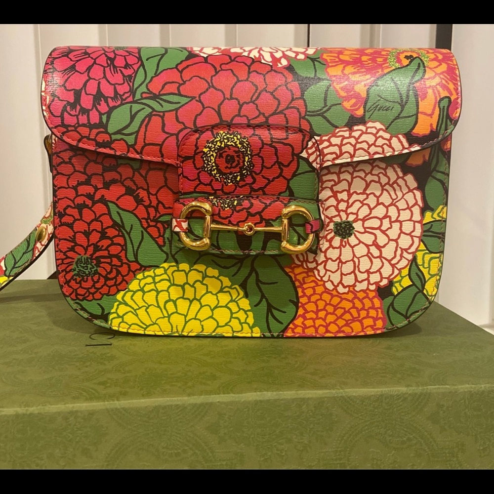 Ken Scott Gucci   Leather Horsebit 1955 U multi color shoulder Bag